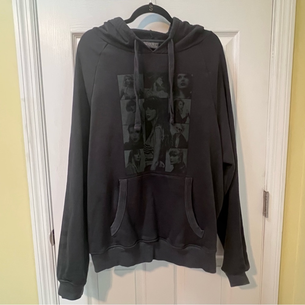 Taylor Swift Black Graphic Hoodie with Photo Collage
